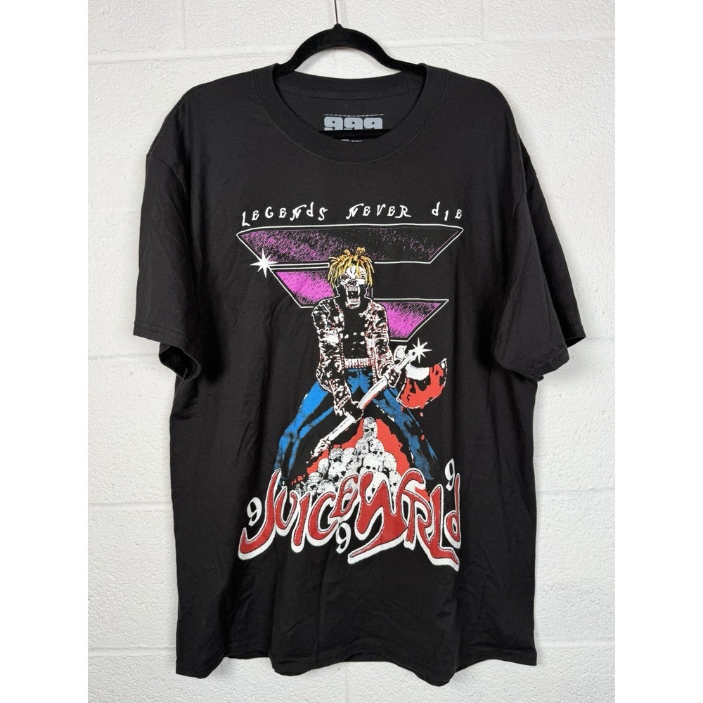 Juice WRLD 999 Club Legends Never Die Graphic Tee XL Black Rap Shirt
